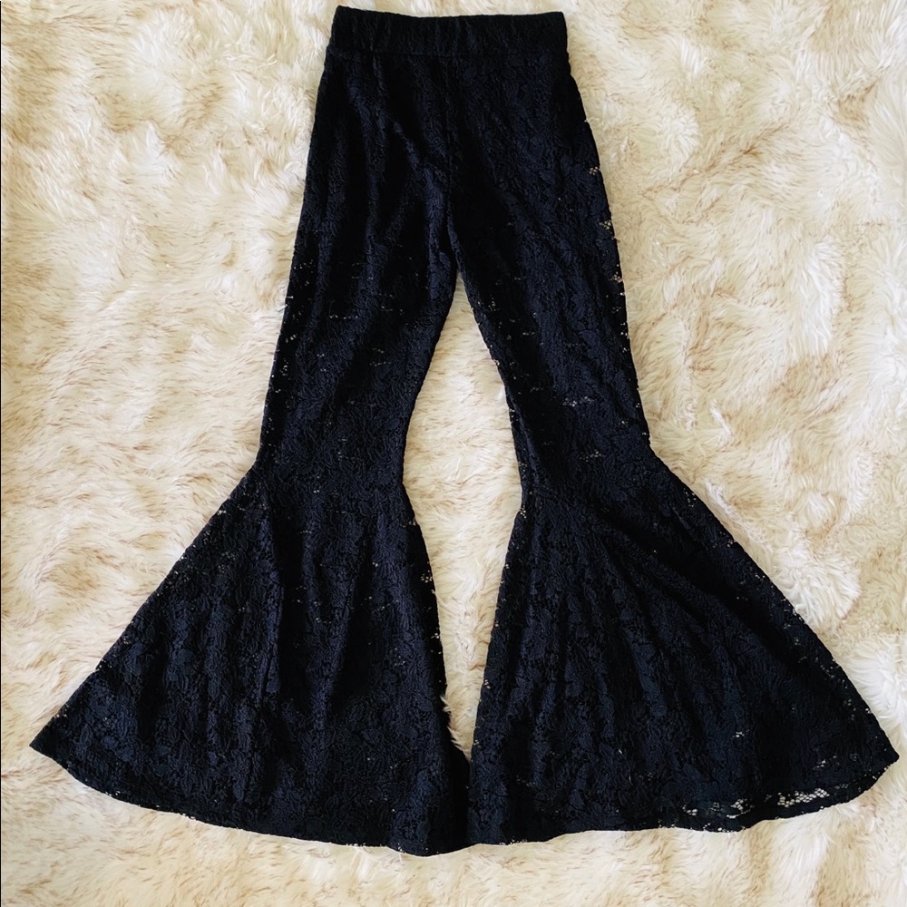 Entro Black Lace Bell Bottom Pants